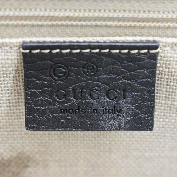 GUCCI Interlocking GG Leather Crossbody Bag Black 510303