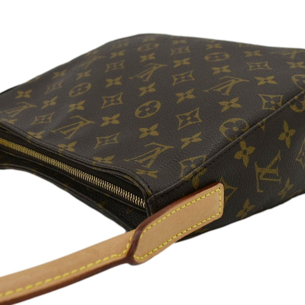 LOUIS VUITTON Looping MM Monogram Canvas Shoulder Bag Brown right corner look