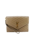 YVES SAINT LAURENT Cassandre Flap Leather Pouch Beige