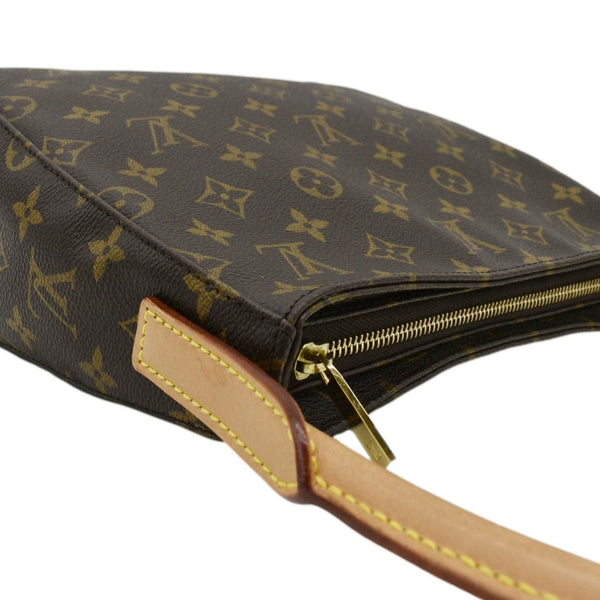 LOUIS VUITTON Looping MM Monogram Canvas Shoulder Bag Brown left corner look