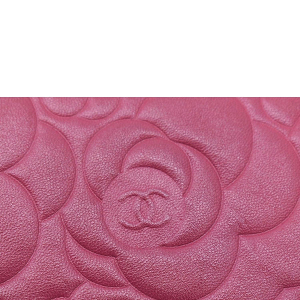 CHANEL Camellia Wallet On Chain Leather Crossbody Bag Fuchsia