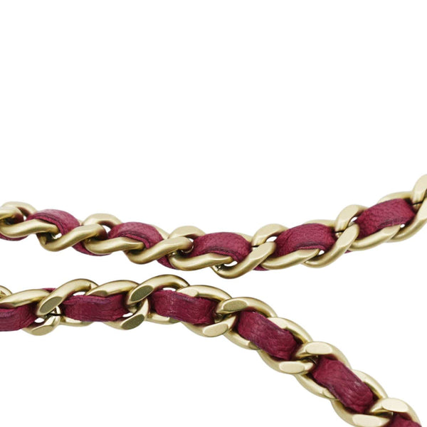 CHANEL Camellia Wallet On Chain Leather Crossbody Bag Fuchsia