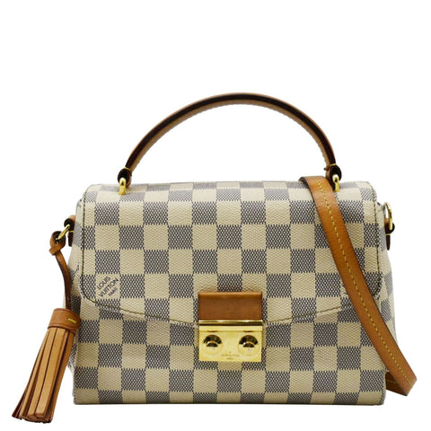 LOUIS VUITTON Croisette Damier Azur Satchel Crossbody Bag White