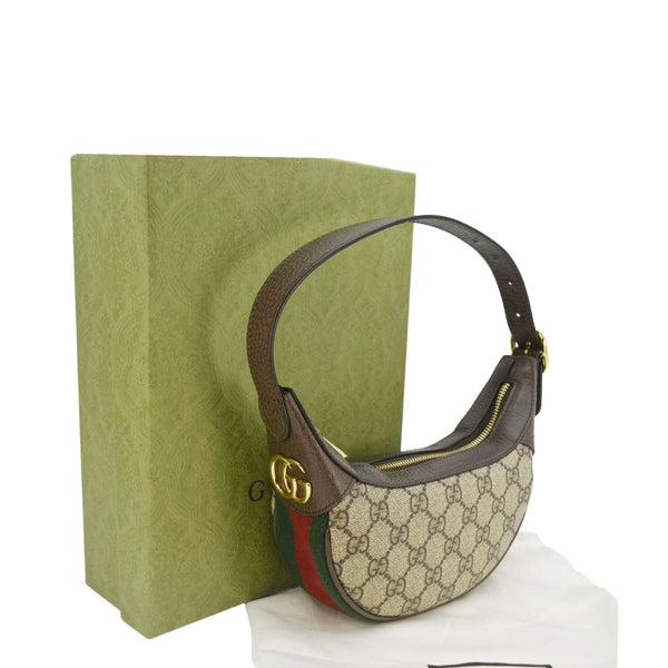 GUCCI Ophidia Mini GG Supreme Canvas Hobo Bag Beige 658551