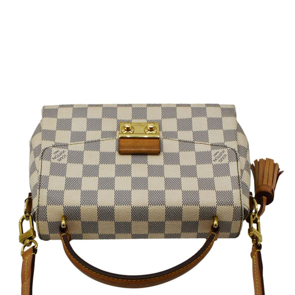 LOUIS VUITTON Croisette Damier Azur Satchel Crossbody Bag White