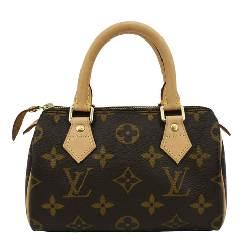 LOUIS VUITTON Mini Speedy HL Monogram Canvas Satchel Bag Brown