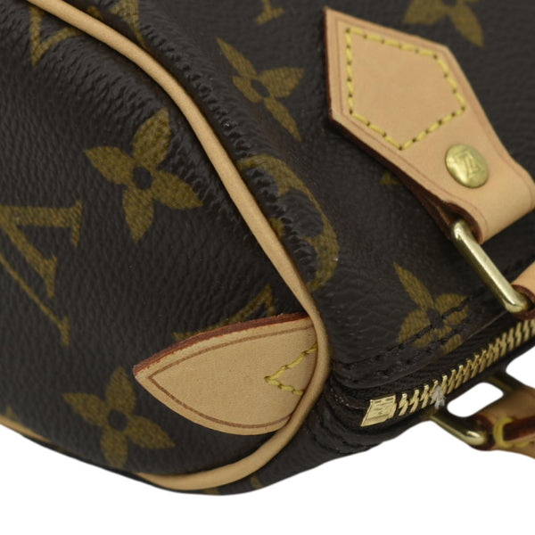 LOUIS VUITTON Mini Speedy HL Monogram Canvas Satchel Bag Brown