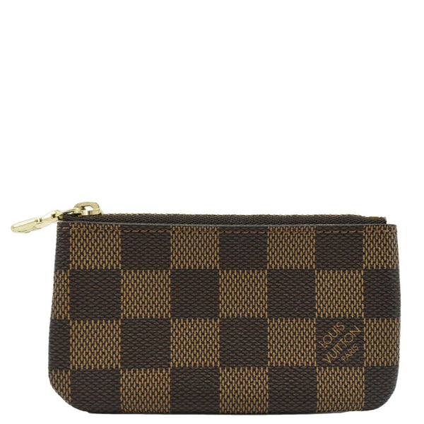 LOUIS VUITTON Pochette Key Cles Damier Ebene Coin Case Brown