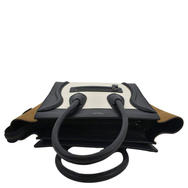 CELINE Micro Luggage Calfskin Leather Tote Bag Tri-Color