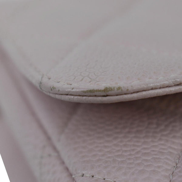 CHANEL Vintage Classic Jumbo Single Flap Caviar Leather Shoulder Bag Dusty Pink