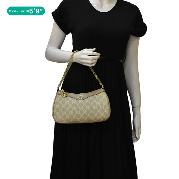 GUCCI Ophidia Small GG Supreme Canvas Hobo Bag Beige 735145