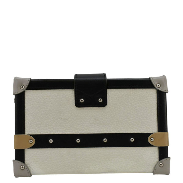 LOUIS VUITTON Petite Malle Trunk Leather Crossbody Bag Off White