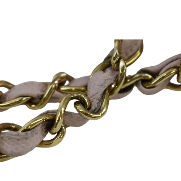 CHANEL Vintage Classic Jumbo Single Flap Caviar Leather Shoulder Bag Dusty Pink