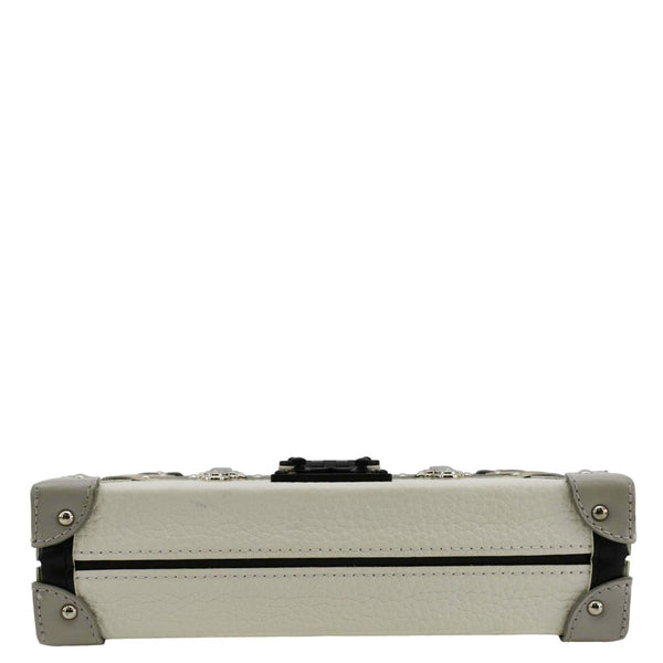 LOUIS VUITTON Petite Malle Trunk Leather Crossbody Bag Off White