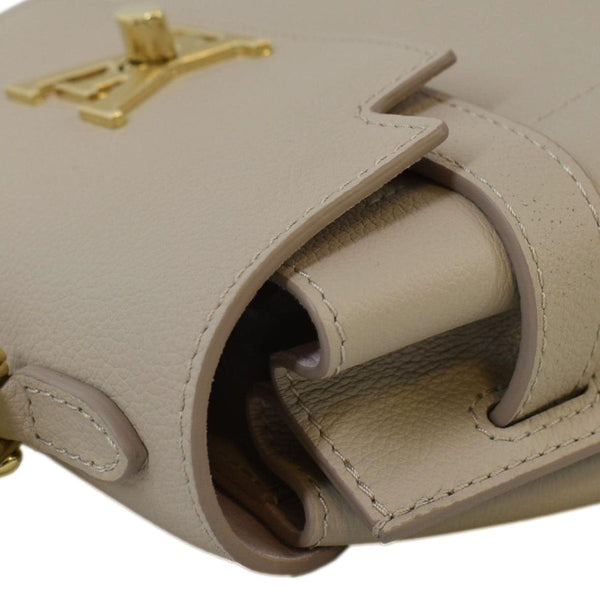 LOUIS VUITTON Mini Lockme Ever Leather Shoulder Bag Greige