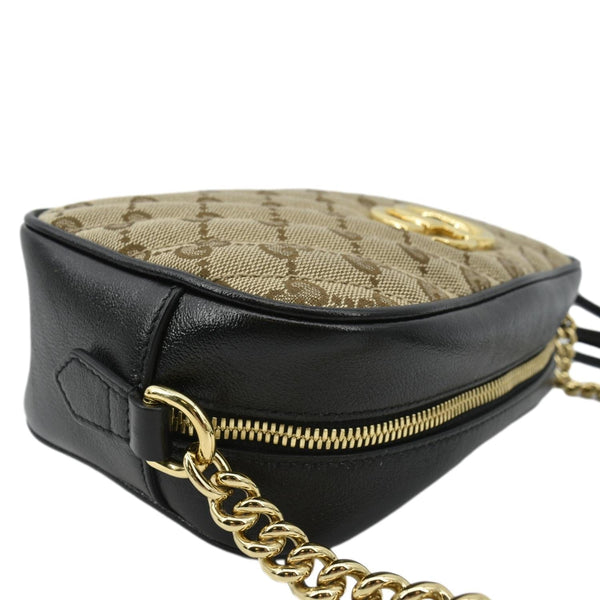 GUCCI Marmont Small Monogram Canvas Crossbody Camera Bag Beige 447632