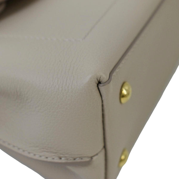 LOUIS VUITTON Mini Lockme Ever Leather Shoulder Bag Greige