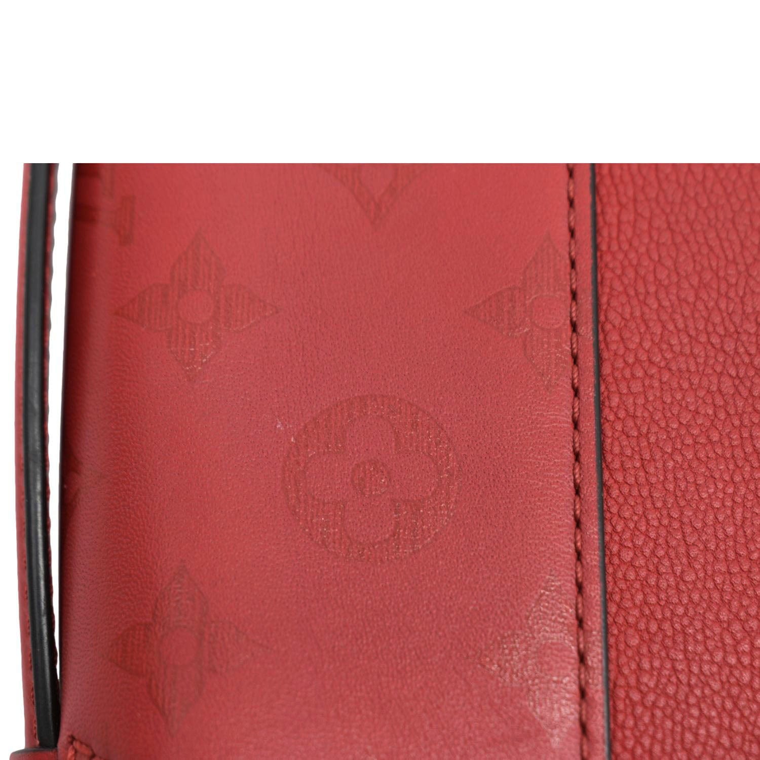 LOUIS VUITTON Very Monogram Leather Messenger Bag Red