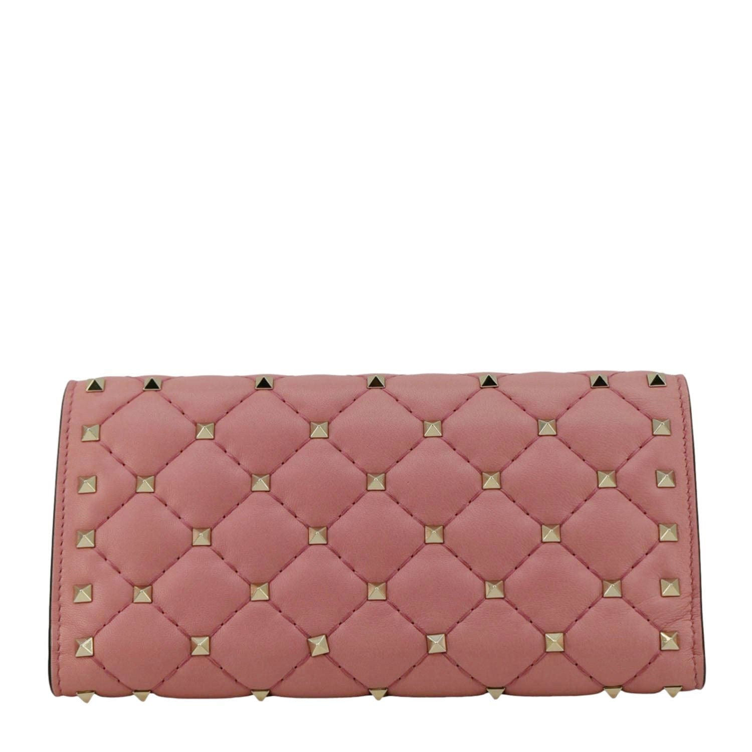 VALENTINO Garavani Rockstud Spike Leather Wallet Dusty Pink VALENTINO Garavani Rockstud Spike Leather Wallet Dusty Pink