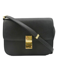 CELINE Classic Box Calfskin Leather Crossbody Bag Black