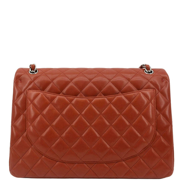 CHANEL Classic Maxi Double Flap Quilted Leather Shoulder Bag Red