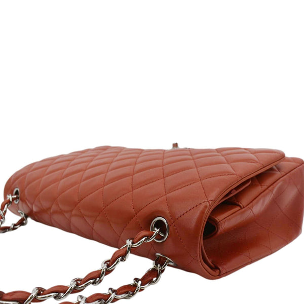 CHANEL Classic Maxi Double Flap Quilted Leather Shoulder Bag Red