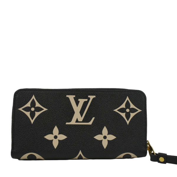 LOUIS VUITTON Bicolor Monogram Empreinte Leather Zippy Wallet Black