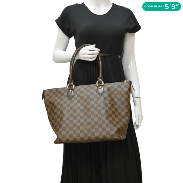 LOUIS VUITTON Saleya MM Damier Ebene Shoulder Bag Brown