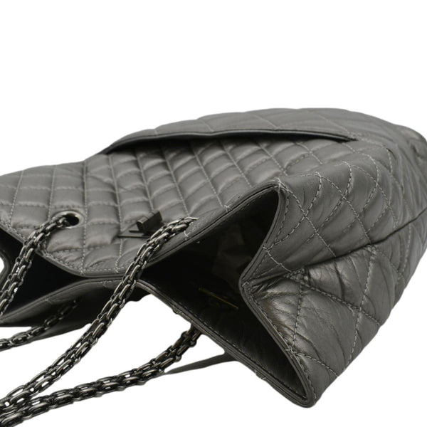 CHANEL Reissue Tall Quilted Aged Calfskin Leather Shoulder Bag Grey