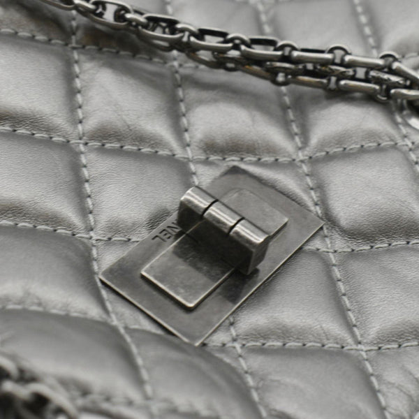 CHANEL Reissue Tall Quilted Aged Calfskin Leather Shoulder Bag Grey