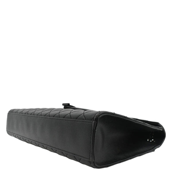 YVES SAINT LAURENT Envelope Mix Matelassé Chain Leather Shoulder Bag Black