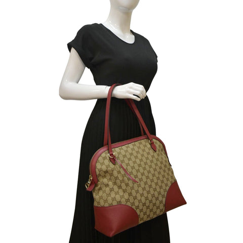 GUCCI Bree Dome GG Canvas Shoulder Bag Beige 449243