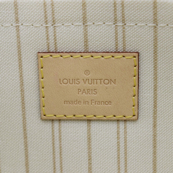 LOUIS VUITTON Wristlet Pochette Damier Azur Pouch White