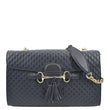 GUCCI Emily Medium GG Leather Chain Shoulder Bag Navy Blue 449635