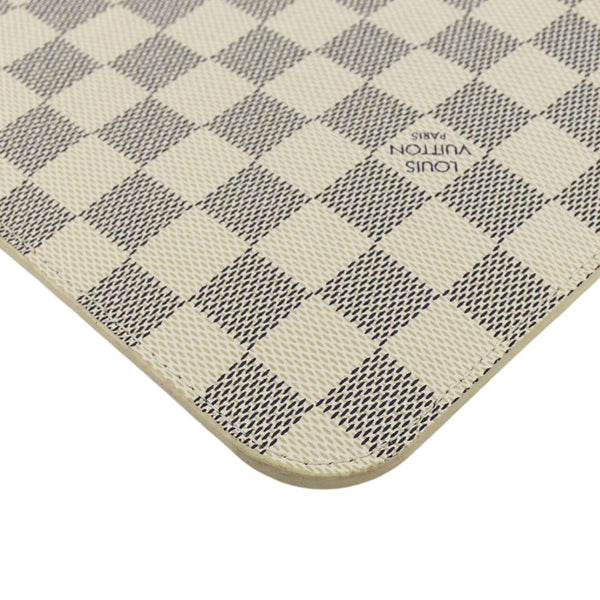 LOUIS VUITTON Wristlet Pochette Damier Azur Pouch White