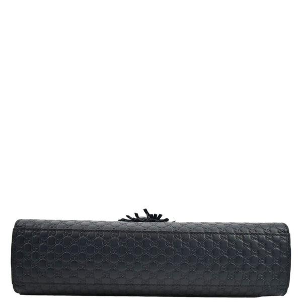 GUCCI Emily Medium GG Leather Chain Shoulder Bag Navy Blue 449635