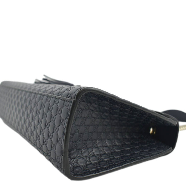 GUCCI Emily Medium GG Leather Chain Shoulder Bag Navy Blue 449635