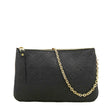 LOUIS VUITTON Double Zip Pochette Monogram Empreinte Crossbody Bag Black