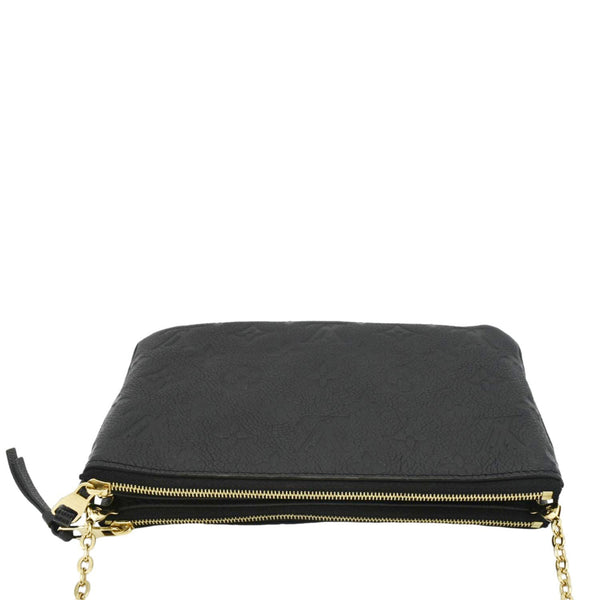 LOUIS VUITTON Double Zip Pochette Monogram Empreinte Crossbody Bag Black