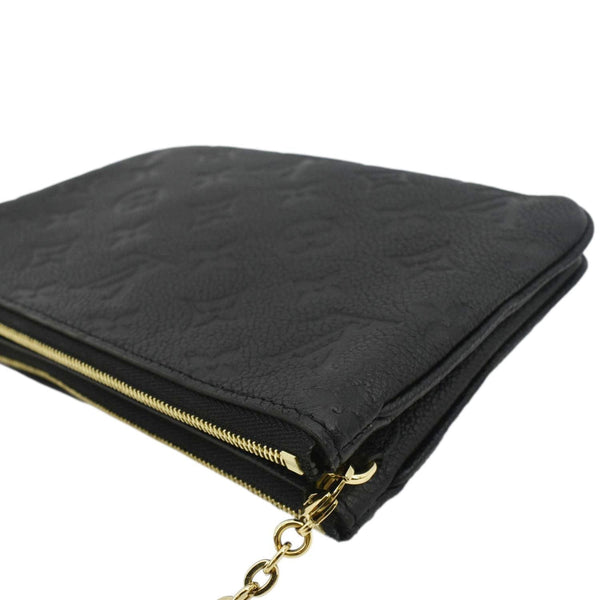 LOUIS VUITTON Double Zip Pochette Monogram Empreinte Crossbody Bag Black