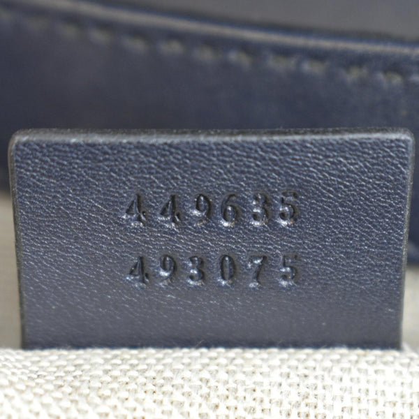 GUCCI Emily Medium GG Leather Chain Shoulder Bag Navy Blue 449635