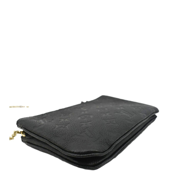 LOUIS VUITTON Double Zip Pochette Monogram Empreinte Crossbody Bag Black