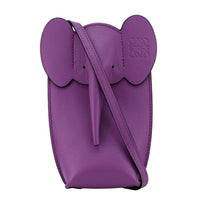 LOEWE Elephant Pocket Pouch Leather Crossbody Bag Purple