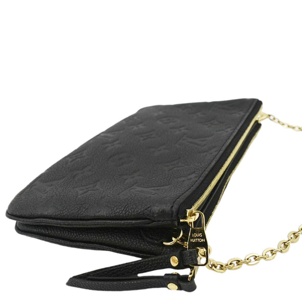 LOUIS VUITTON Double Zip Pochette Monogram Empreinte Crossbody Bag Black