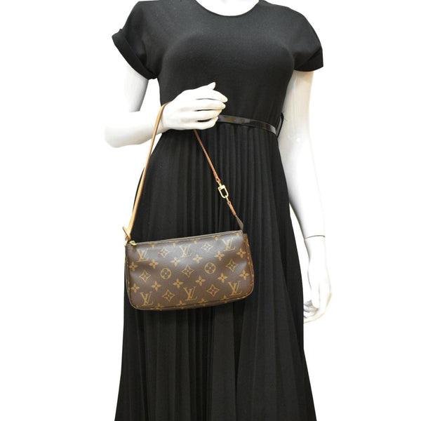 LOUIS VUITTON Pochette Accessoires Monogram Canvas Pouch Brown