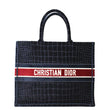 CHRISTIAN DIOR Embossed Velvet Tote Bag Navy fronts ide