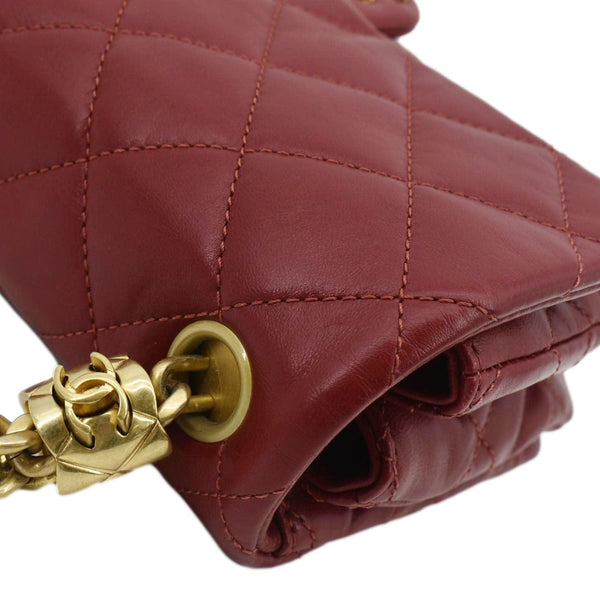 CHANEL Small Pillow Crush Flap Quilted Leather Shoulder Bag Red
