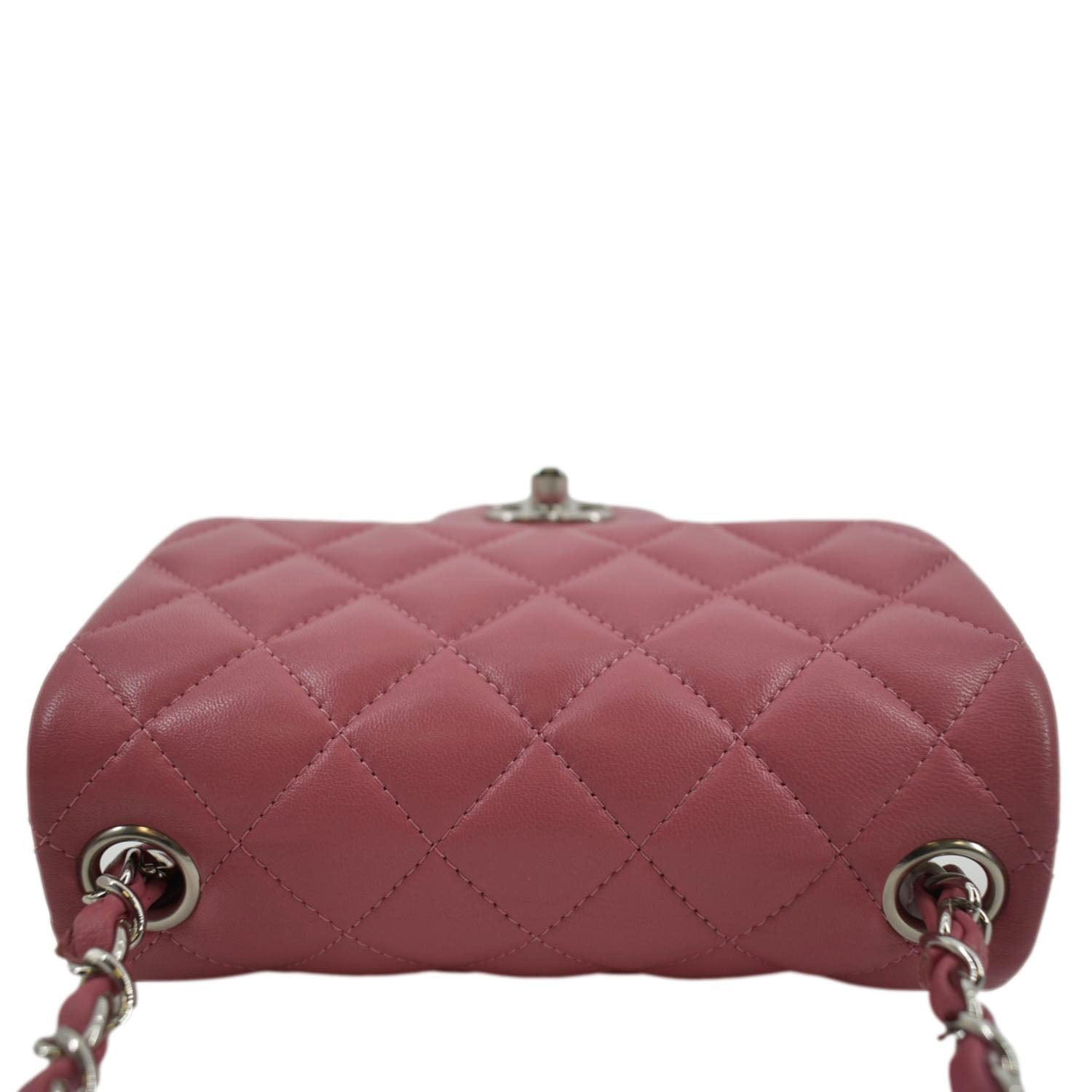 Chanel Timeless medium handbag in pink quilted leather and silver hardware