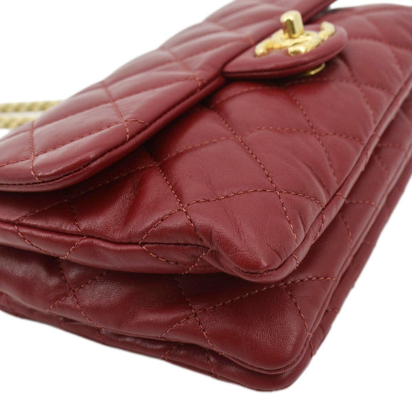 CHANEL Small Pillow Crush Flap Quilted Leather Shoulder Bag Red