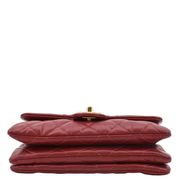 CHANEL Small Pillow Crush Flap Quilted Leather Shoulder Bag Red